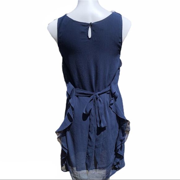 Esprit de corps navy blue dress tie in back ruffle size 4 - Picture 4 of 9